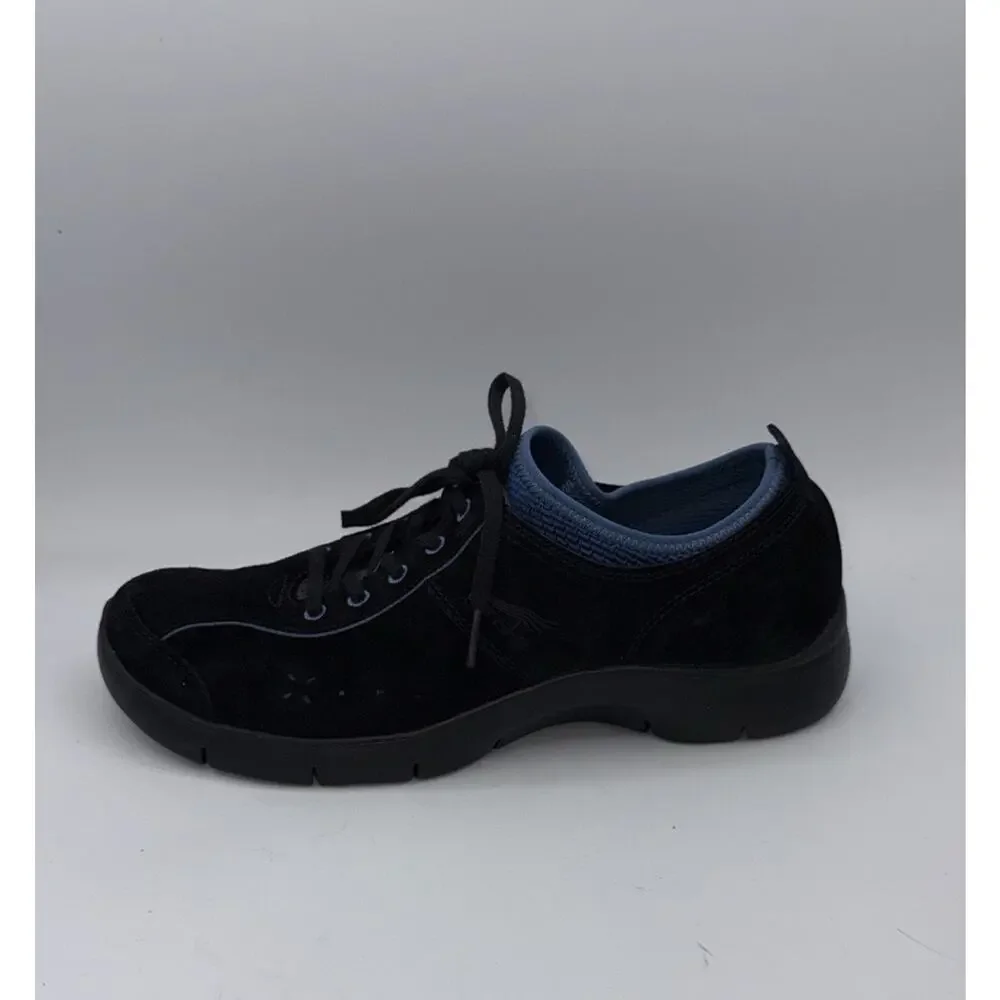 Dansko Black Suede Leather Lace Up Sporty Sneakers Women's  Size 41 /10US